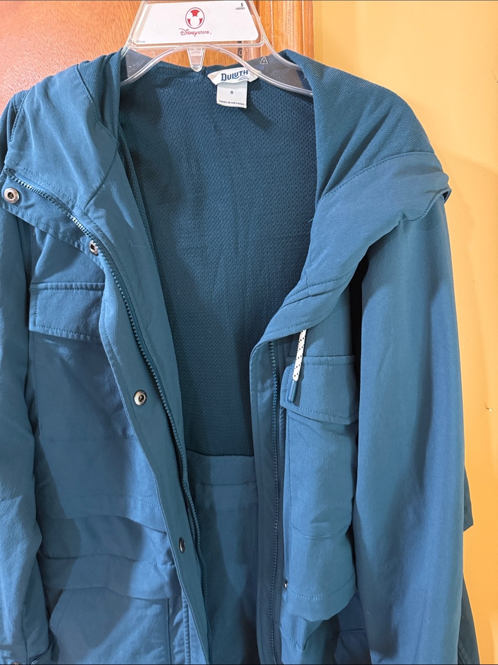 Duluth Trading Co Teal Hooded Utility Jacket with Front Pockets